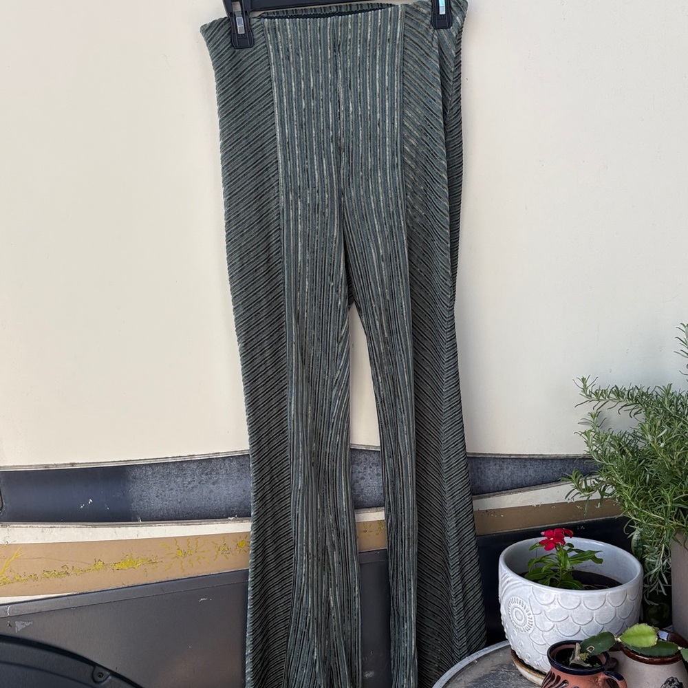 Free People Striped Green Pants